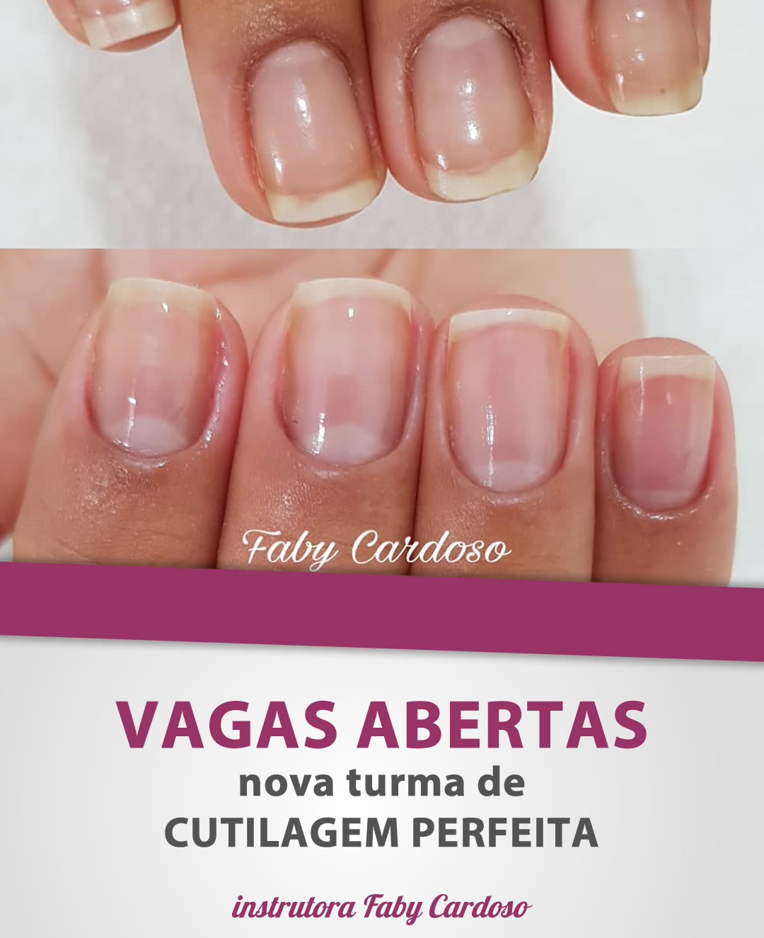 Resultado de cutilagem com contorno limpo por Faby Cardoso